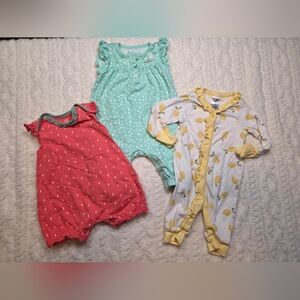 Baby Girl 3-Piece Romper & Sleeper Bundle | 0–3 Months / 3M